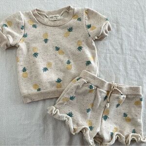 Rabbit + bear 100% organic cotton pineapple set 3T